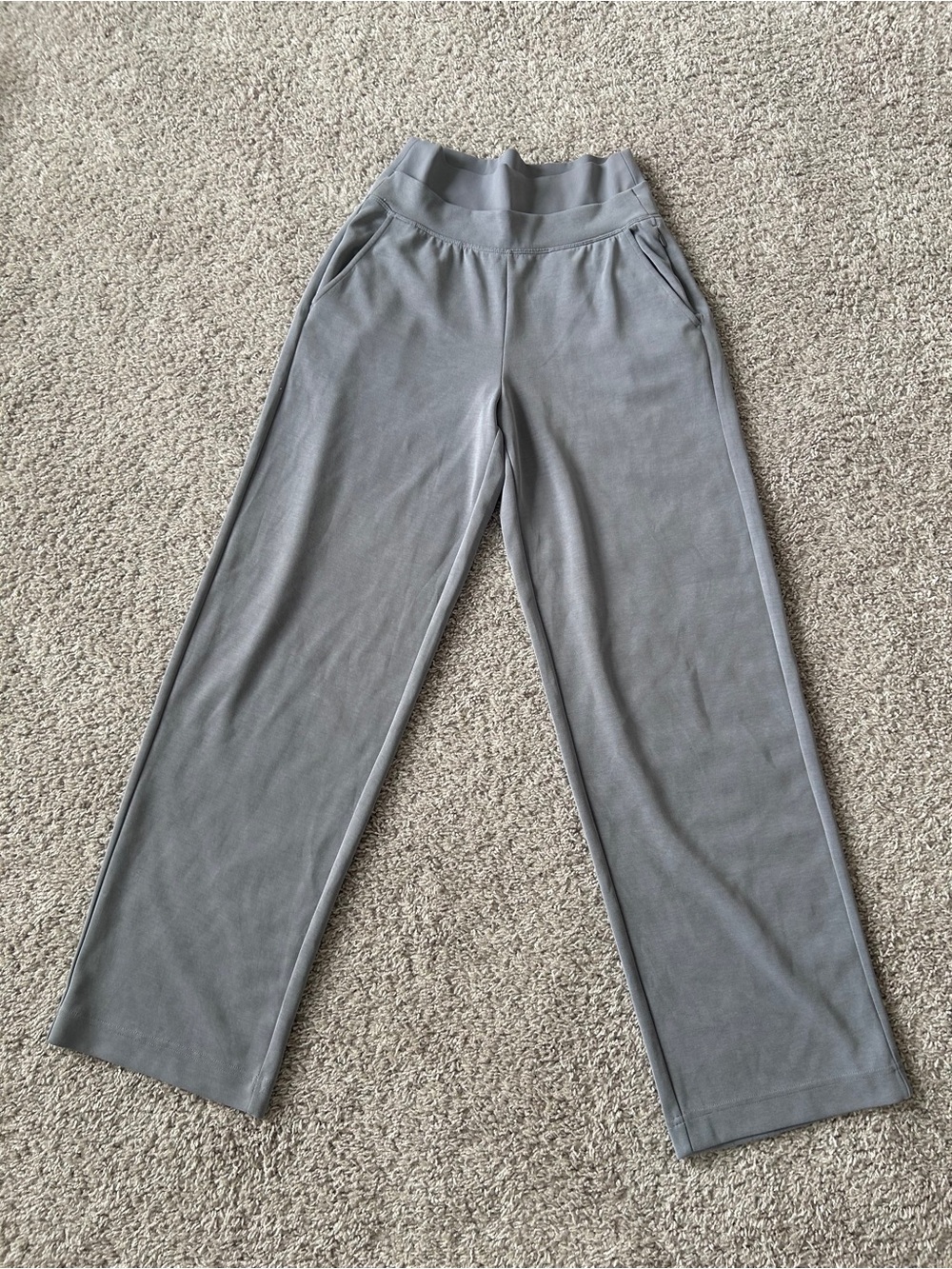 Athleta Elation Double Up High Rise Wide Leg Pant Gray Size Small